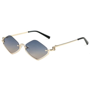 Wholesale TAC Lenses Geometric Half-Rim Metal Sunglasses ME2168-C1