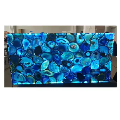 Chinese Transparent Natural Blue Agate Slab