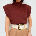 Women's Shoulder Pad Sweater Sleeveless Top