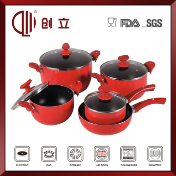 9PCS Red Rose Cookware