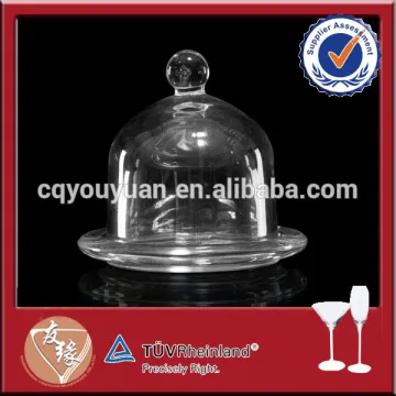 Cheap wholesale clear glass cake dome cover set