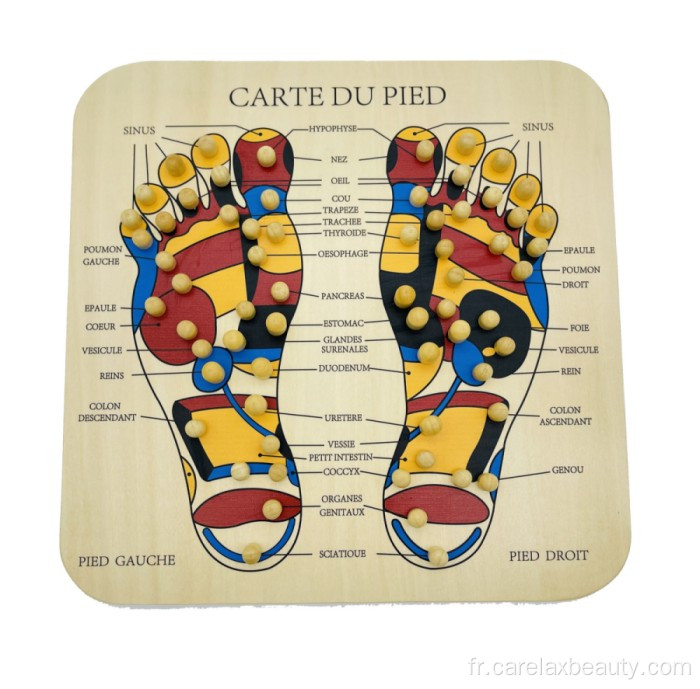 Carte de massage Reflexoloy à pied en bois