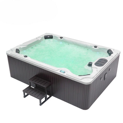 Halbground Hot Tub 9 Personen Whirlpool Spa Wanne mit LED -Ligh