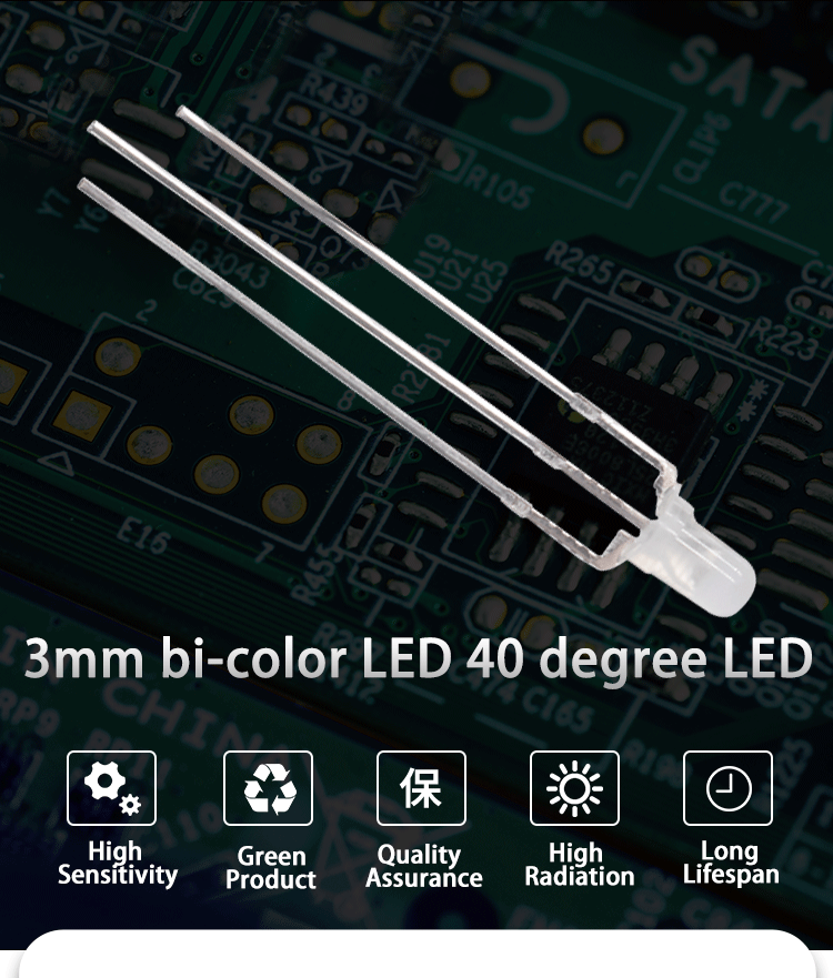 Bi--color Led 3mm Red Yellow-green Led Common Anode, High Quality Bi ...