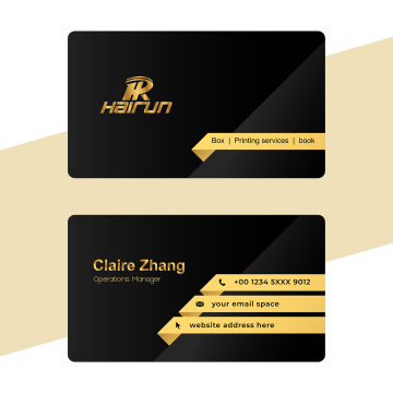 Customize Logo: Hot Sale Coated Paper & Black Kraft Gold Foil Stamping Business Cards