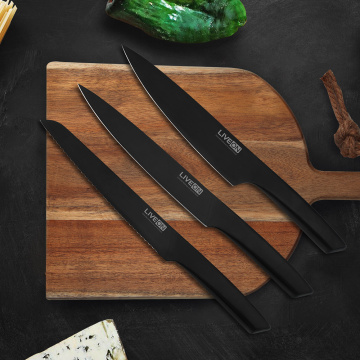 7 PIECE BLACK OXIDE KITCHEN KNIFE SET