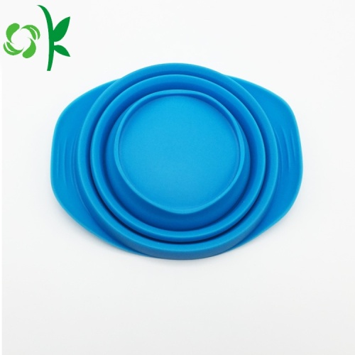 Tùy chỉnh ăn thực phẩm du lịch silicone đóng mở con chó bát