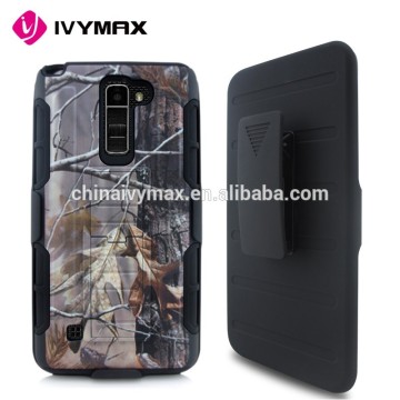 Printed image holster combo case with kickstand mobile phone case for LG K10