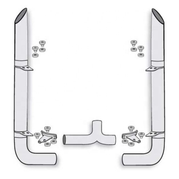 8 \ "-5 x 120 ίντσες chrome attack attack kit με mitered στοίβες και long drop αγκώνες: Βελτιώστε την απόδοση και το στυλ του οχήματός σας