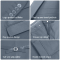 WYWK Men's 3-Piece Suit Prom Wedding Set-Blue Grey-XXS