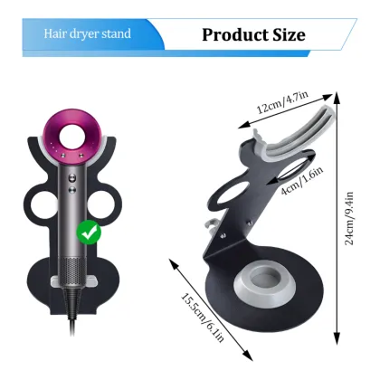 Supersonic Hair Dryer Holder: Heavy Duty Alloy Steel Bracket for Dyson Supersonic Dryer