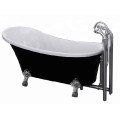 Double Clawfoot Tub Black Freistanding Bathtub 1600mm