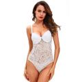 Body-Dessous mit floraler Spitze und gepolstertem BH