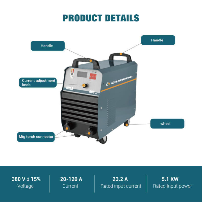 GRANDFAR 220V 16.4KVA Portable IGBT Welder - Hotstart & Adjustable Multifunctional Insulated Equipment