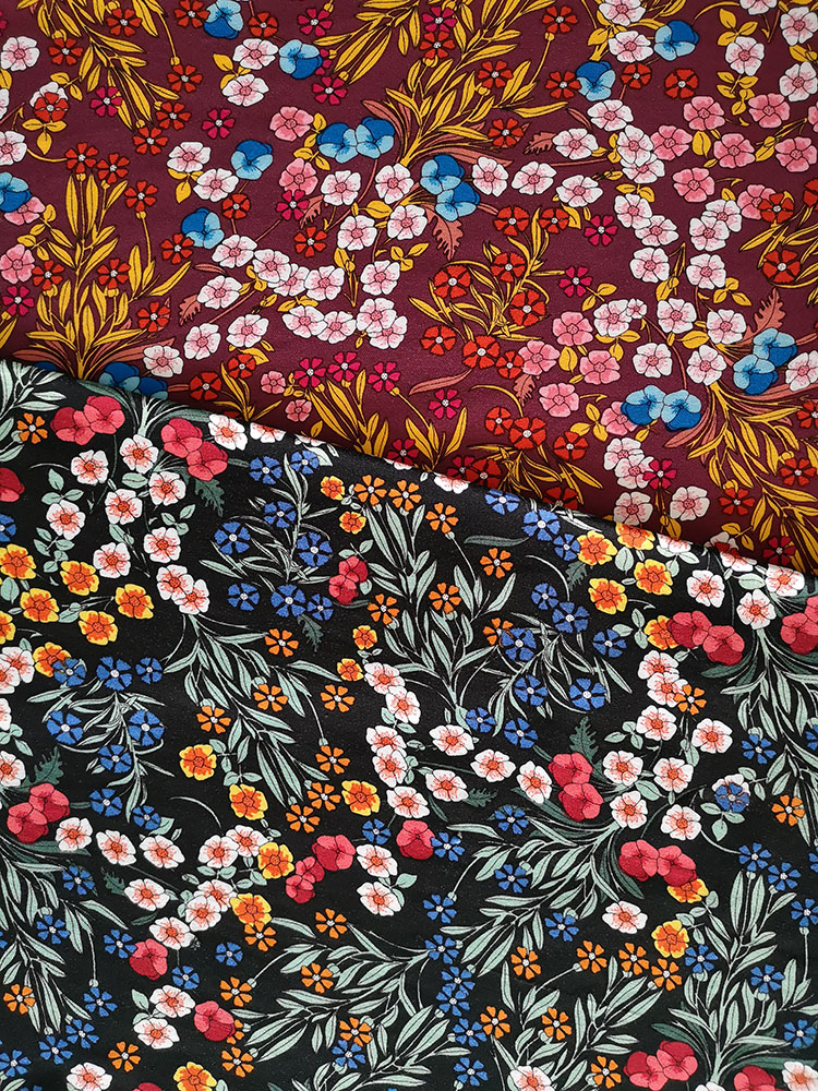 Flower Design Rayon Twill 3024S Printing Woven Fabric