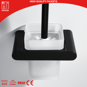 HIDEEP Accessoires de salle de bain noir Porte-brosse de toilette en laiton pur avec support