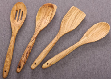 Olive Wood Utensils Set Of 4 Spoons/spatulas