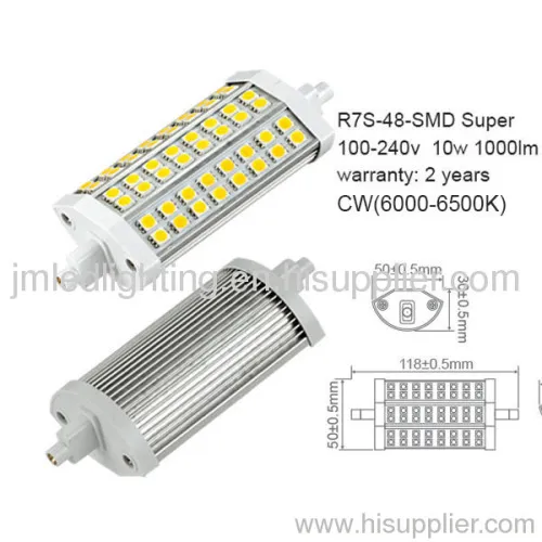 R7s Led Light 118mm 10w 1000lm Super Bright 