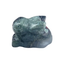 Bloodstone Handmade Craved 1.0Inch Rabbit Ornament (18X27mm) for Home Decor