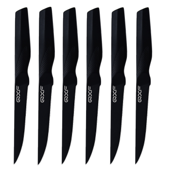 QXF 6 Pcs Kitchen Steak Knife Set - Hollow Design Handle Stainless Steel