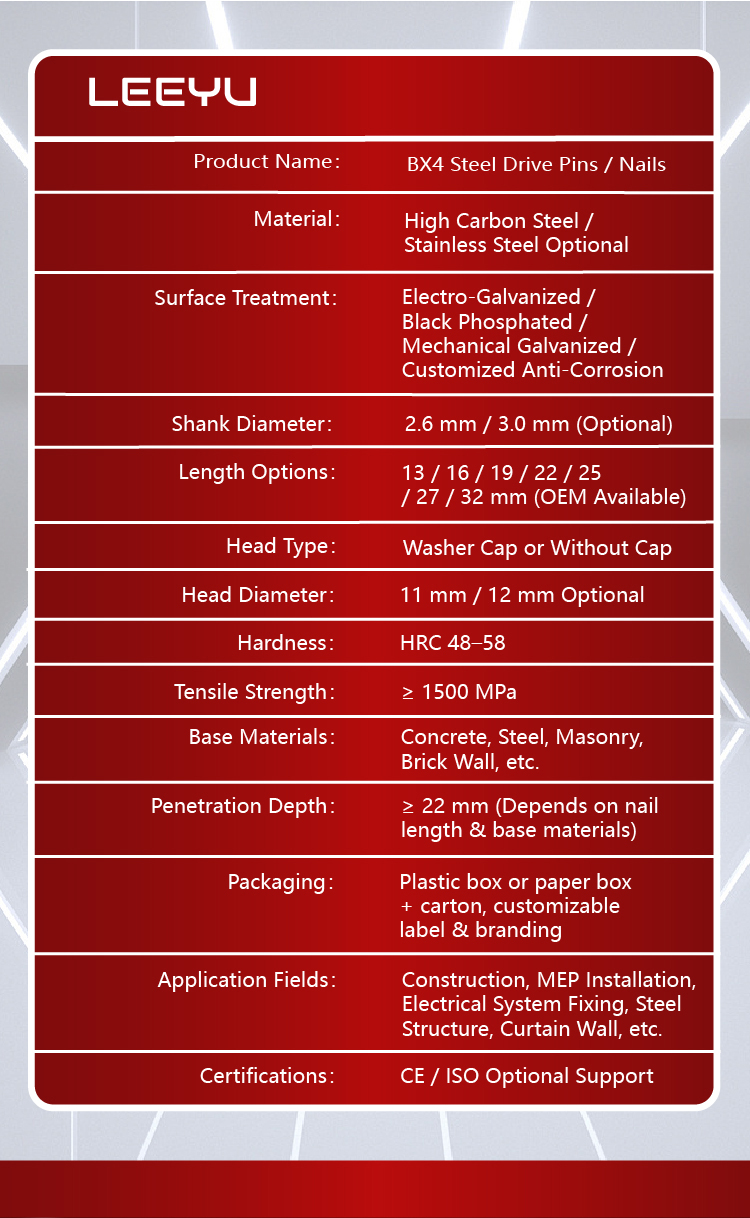 Cordless Fastening Tool Drive Pins BX4