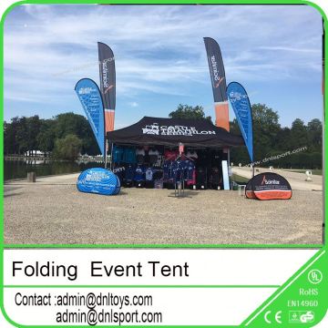 advertising customzied folding tent with colorful teardrop flag