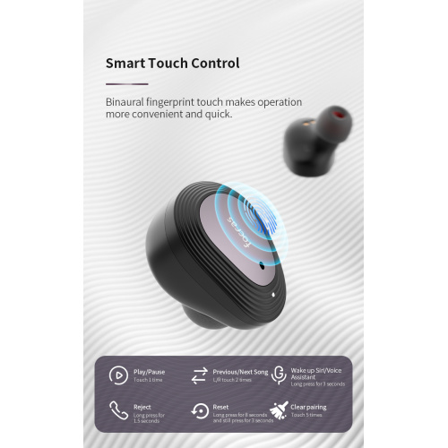 Auricolari wireless Bluetooth touch controllo per affari