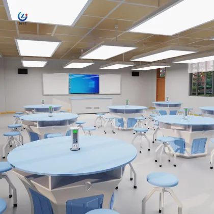 Hexagonal Lab Tables with Chemical Resistance for School Science Laboratories