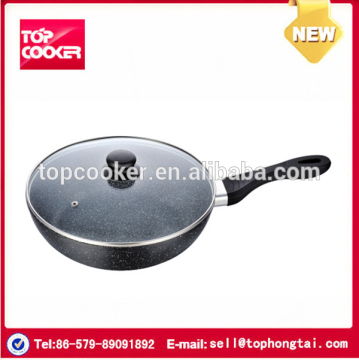 Marble stone coating wok pan with lid