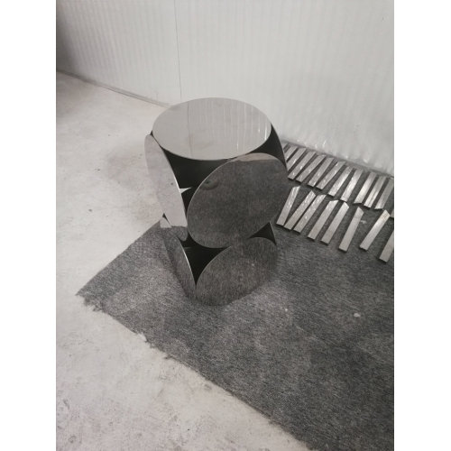 Modern Minimalist Round Silver Metal Side Coffee Table