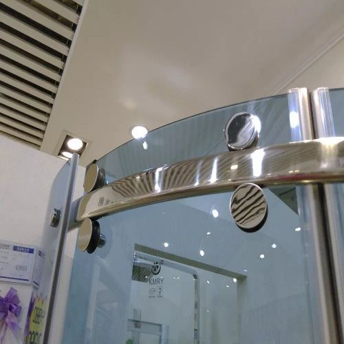 Ultra clear circle door bathroom