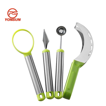 4 Pcs Stainless Steel Fruit Carving Tools Set for Melon and Ice Cream