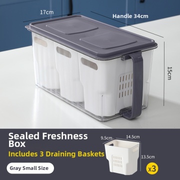 小さなグレーの水切りかご収納ボックス