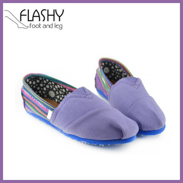 Wholesale Loafers Shoes Womens Canvas Slip on Shoes Flats 2 Tone