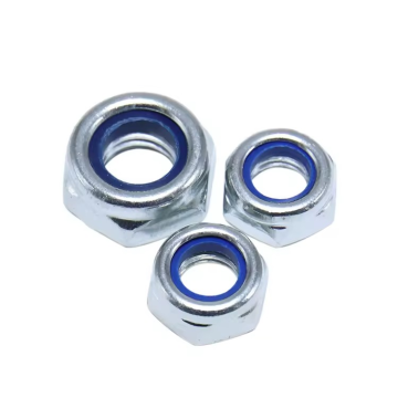 Blue white zinc Nylon Nut M8