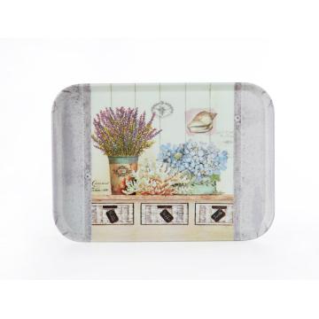 classic rectangular tray with decor