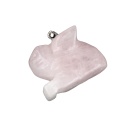 Rose Quartz Handmade Craved 1.0 Inch Rabbit Pendant for DIY Making Jewelry Necklace