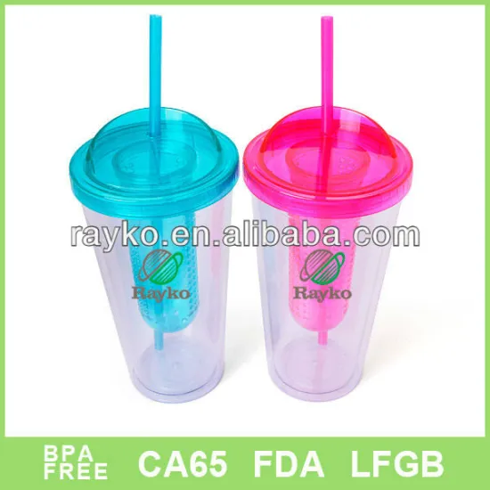 straw cup, strainer mug,plastic mug.fruit cup.