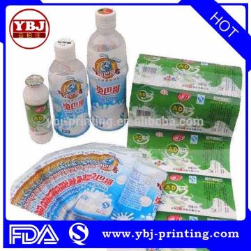 Custom juice bottle and milk bottle shrink wrap pvc tube packaging printed heat shrink label