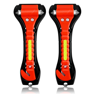 2 pieces of car safety hammer life-saving escape emergency hammer seat belt cutter window glass breaker car rescue red hammer