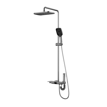 Gun Metal Surface Thermostatic Shower Set with Massage Faucet