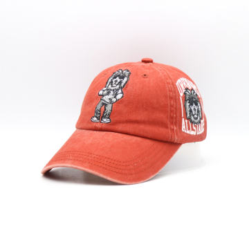 Topi ayah logo singa bersulam dicuci