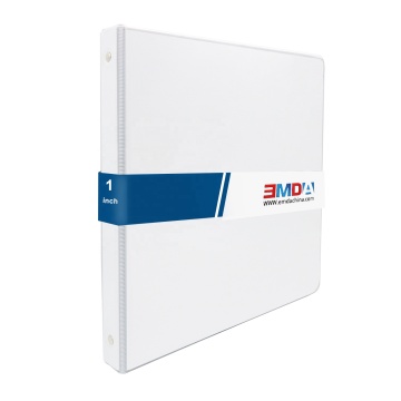 1 Inch White PVC 3 Ring Binder for Letter Size Paper