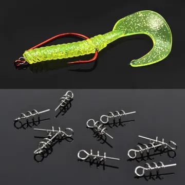 100 Pcs Spring Pin Hook Screw Needle Lock Fixed For Soft Worm Lure Baits Fishing Tools