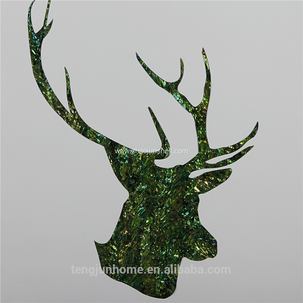 CANOSA green shell deer head Wall Picture with wood frame