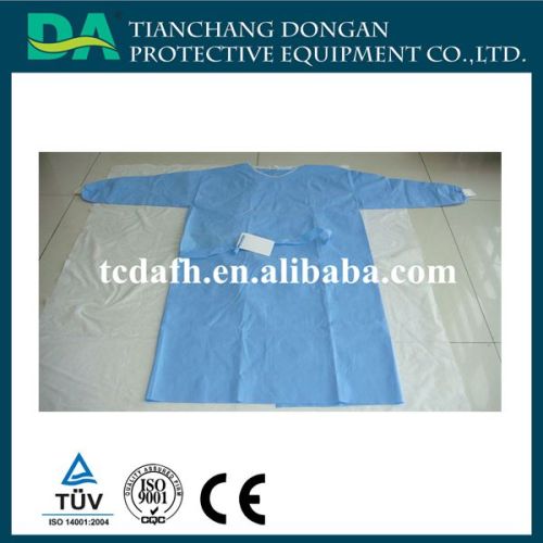 CE/ISO approved non sterile disposable surgical gown with long sleeves