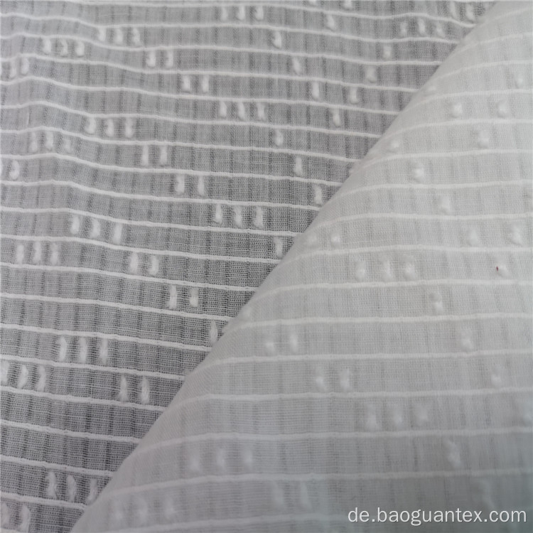 Weiße Farbe 100% Baumwoll Jacquard Stoff für Kleidungsstücke