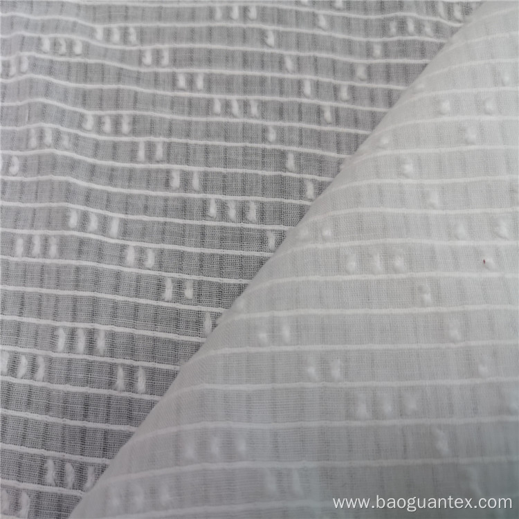 White Color 100% Cotton Jacquard Fabric for Garment