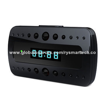 Black Pearl Night Vision Alarm Clock Hidden Camera DVR