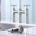 Transitional Bridge Kitchen Faucet with Pull-Down Sprayhead